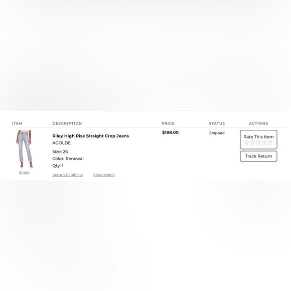 AGOLDE Riley High Rise Straight Crop Jeans in Color Renewal - Picture 8 of 8